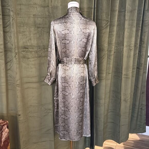 Ralph Lauren purple label 100% silkSnakeskin-Print Shirt Dress, US10 - Picture 9 of 11